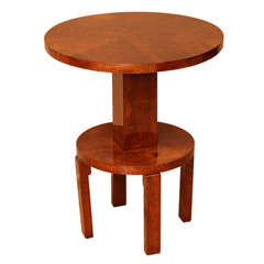 Unique Design Art Deco Two Tiered Round Side Table