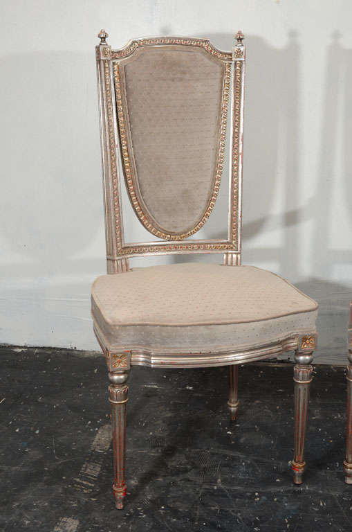 A Fine Neoclassical  Gilt wood Dining Chairs Set For Sale 4