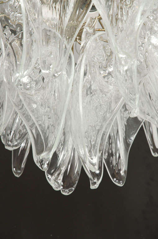 Late 20th Century Crystal Calla Lily Petal Bouquet Chandelier by Camer Glass