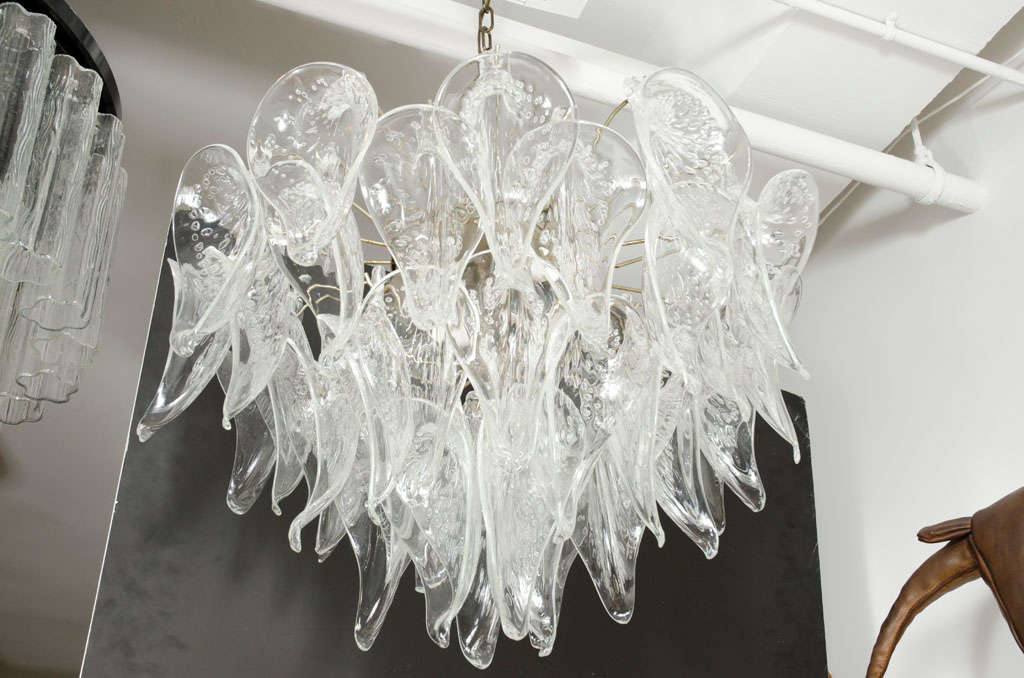 Crystal Calla Lily Petal Bouquet Chandelier by Camer Glass 2