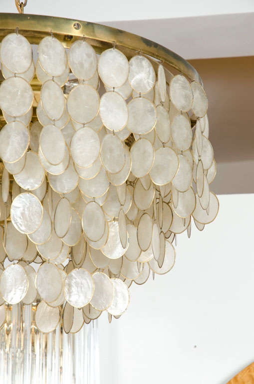 capiz shell chandelier vintage