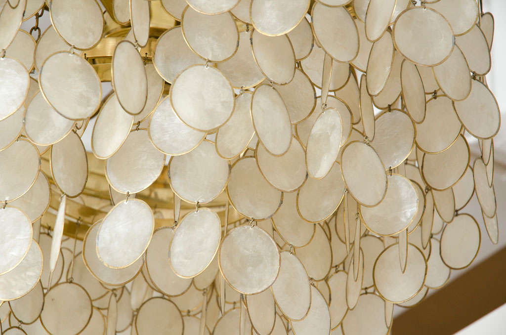 Captivating Capiz Shell Chandelier In Excellent Condition In New York, NY
