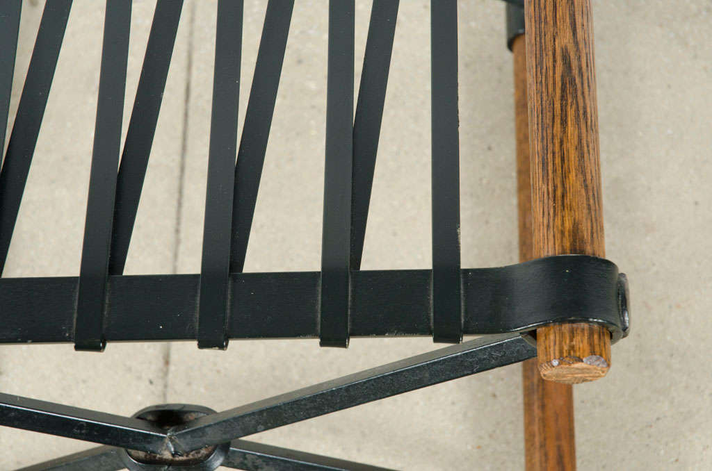 Wrought Iron Pair of Campaign Stools by Cleo Baldon for Terra Furniture