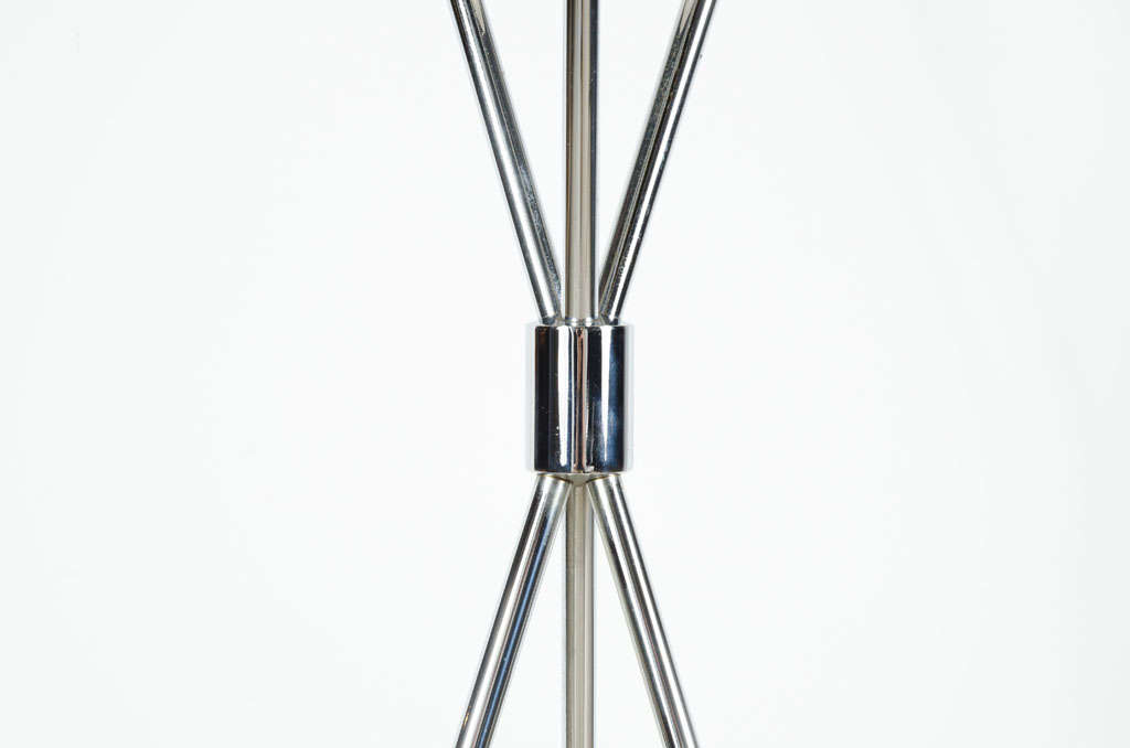 Plated American Polished Chrome Tripod Reading Lamp by T.H. Robsjohn-Gibbings For Sale