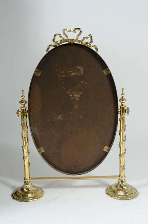 Brass Italian Fantasy Looking Glass Vanity Mirror For Sale