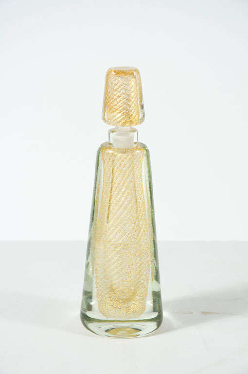Gold Leaf Inclusion Perfume Bottle by Barovier 2