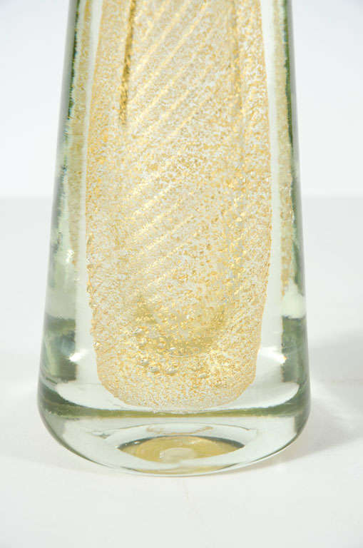 Mid-20th Century Gold Leaf Inclusion Perfume Bottle by Barovier