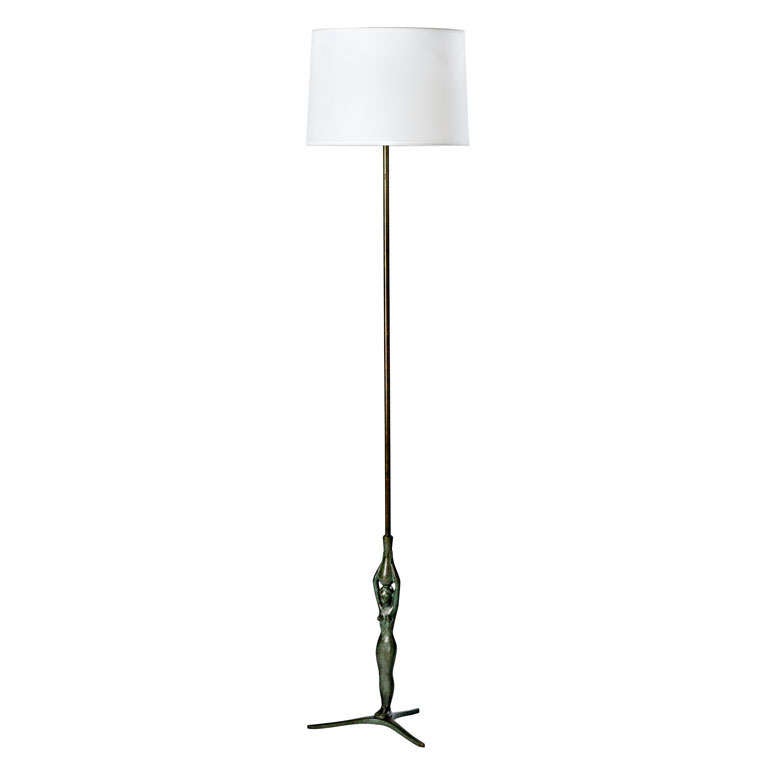 Gino SCARPA, Patinated Bronze Floorlamp For Sale
