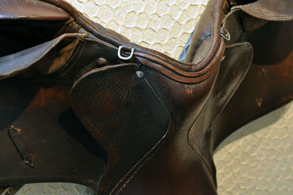 20th Century Vintage English Leather Saddle Sculpture
