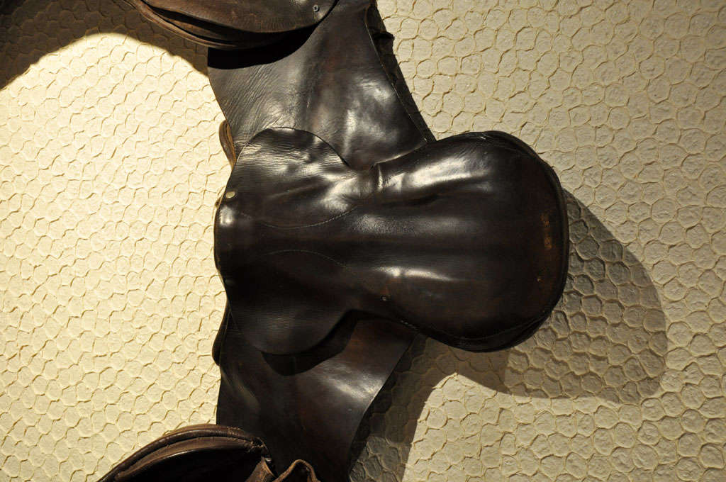 Vintage English Leather Saddle Sculpture 2