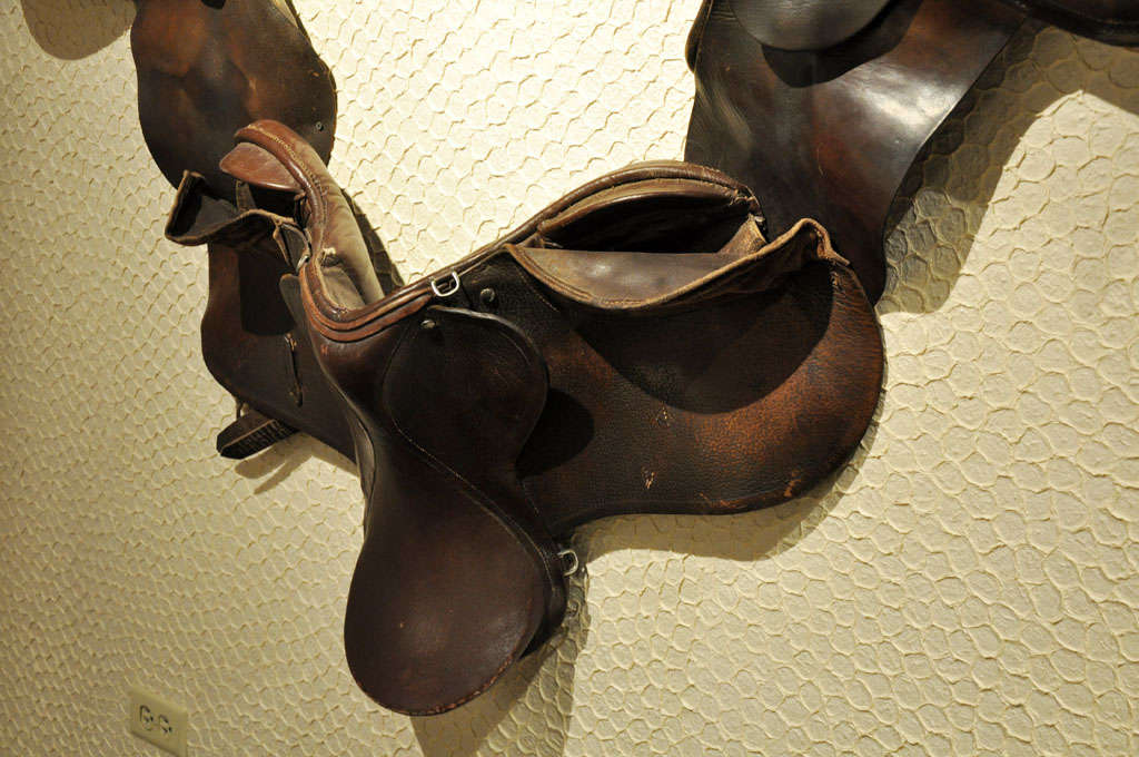 Vintage English Leather Saddle Sculpture 4