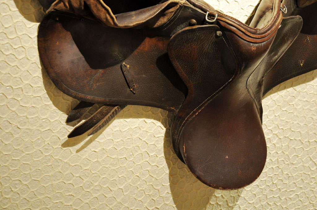 Vintage English Leather Saddle Sculpture 6