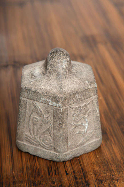 antique Chinese carved stone weight For Sale 3