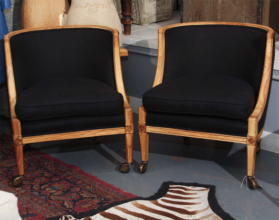 pair low cocktail chairs on casters