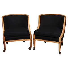 pair low cocktail chairs on casters