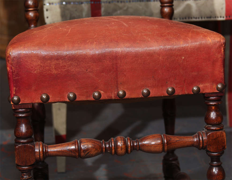 set of 8 French leather dining chairs at 1stdibs