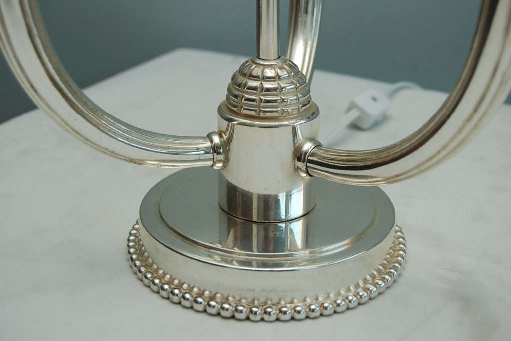 Art Deco Style Silverplate Bouillotte lamp 1