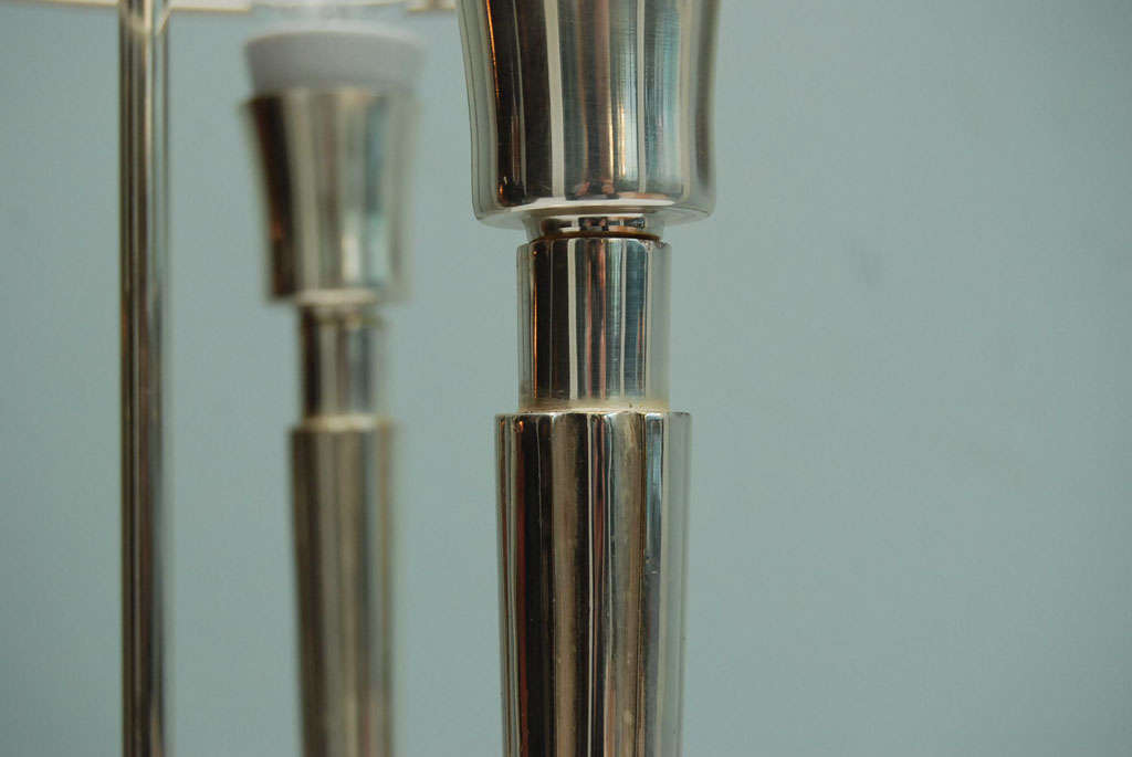 Art Deco Style Silverplate Bouillotte lamp 2