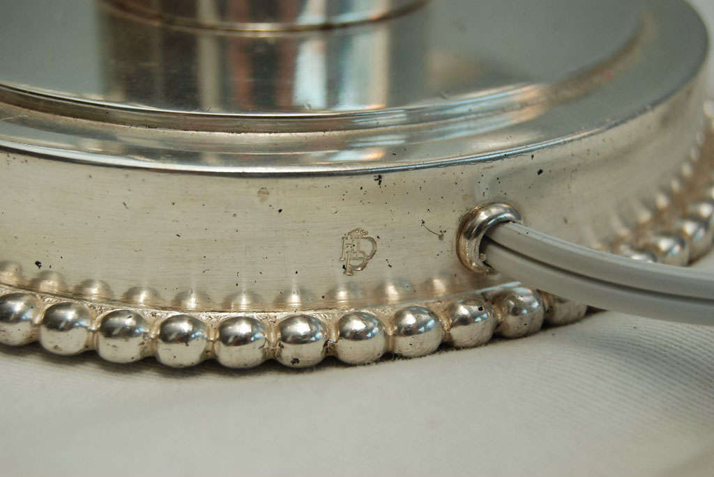 Art Deco Style Silverplate Bouillotte lamp 4