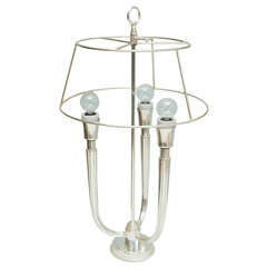 Art Deco Style Silverplate Bouillotte lamp