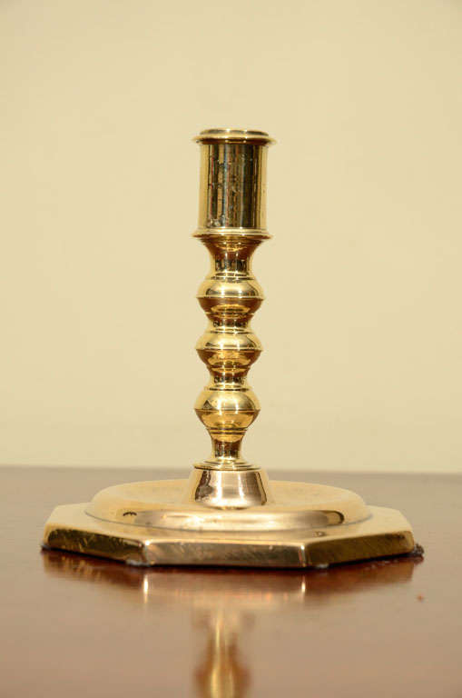 Brass Single Dutch brass  candlestick For Sale