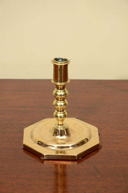 Single Dutch brass  candlestick