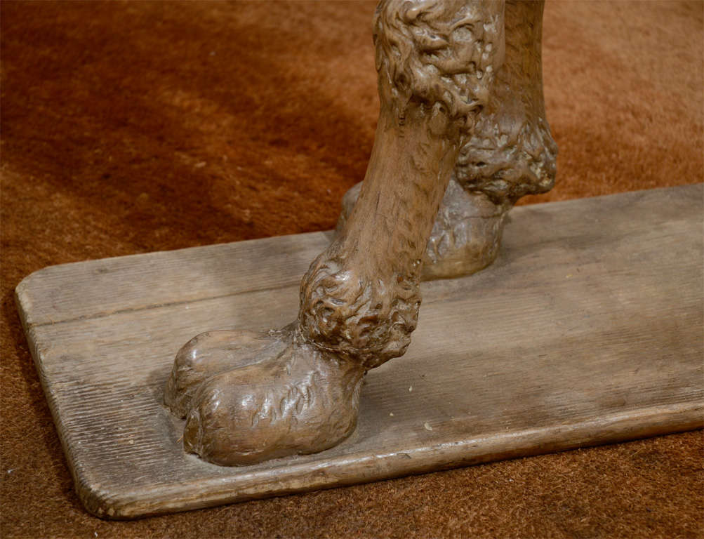 Large-Scale 19th Century Wood Sculpture of a Bactrian Camel For Sale 1
