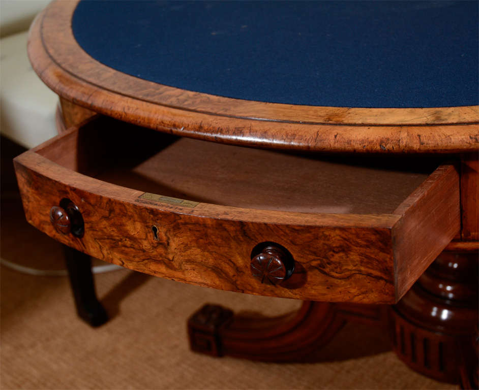 19th Century Gillows of Lancaster Burl Walnut Drum Table. For Sale 2