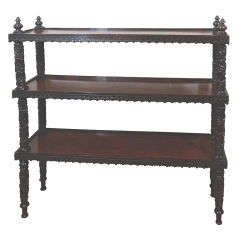 Anglo-Indian 19th Cent. Rosewood Three-Tier Bookcase/Etagere