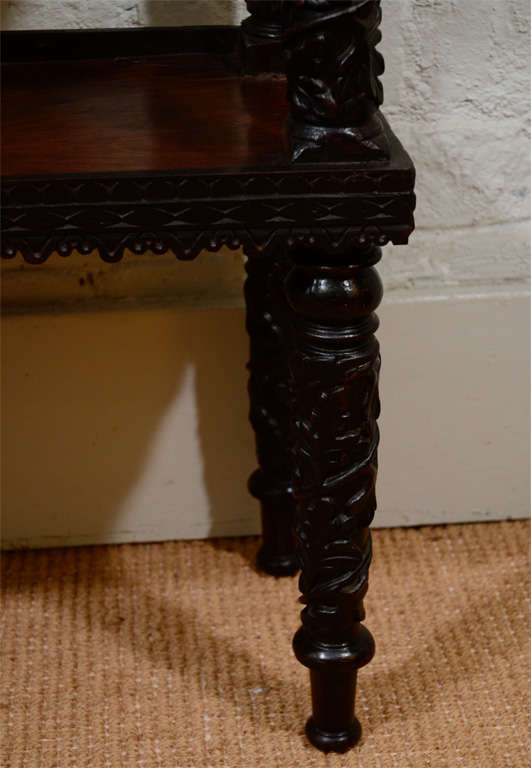 Anglo-Indian 19th Cent. Rosewood Three-Tier Bookcase/Etagere 1