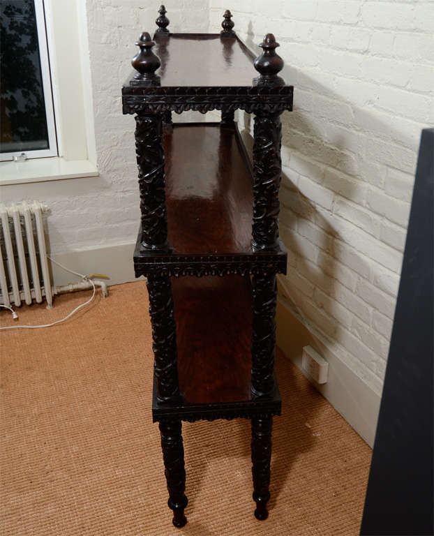 Anglo-Indian 19th Cent. Rosewood Three-Tier Bookcase/Etagere 3