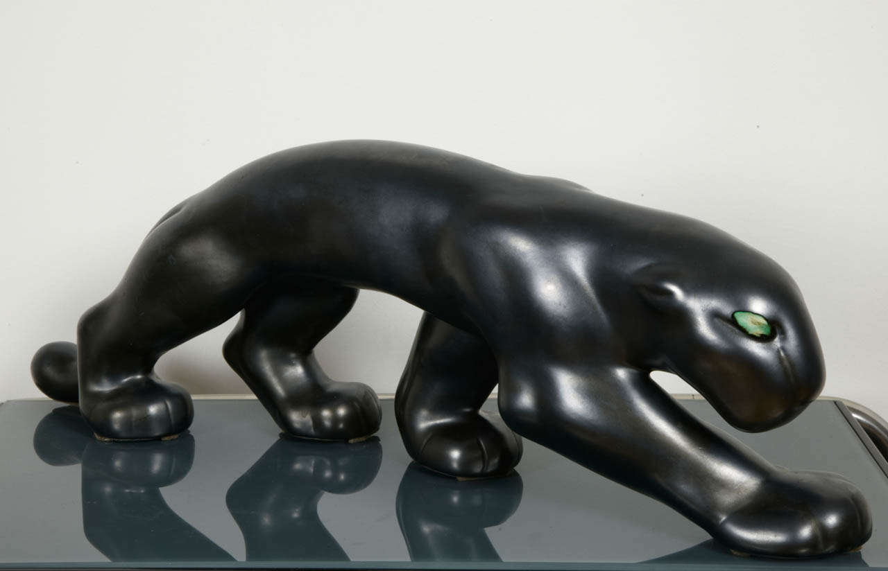 Keramischer Panther von Primavera:: um 1940 im Zustand „Hervorragend“ in Paris, FR