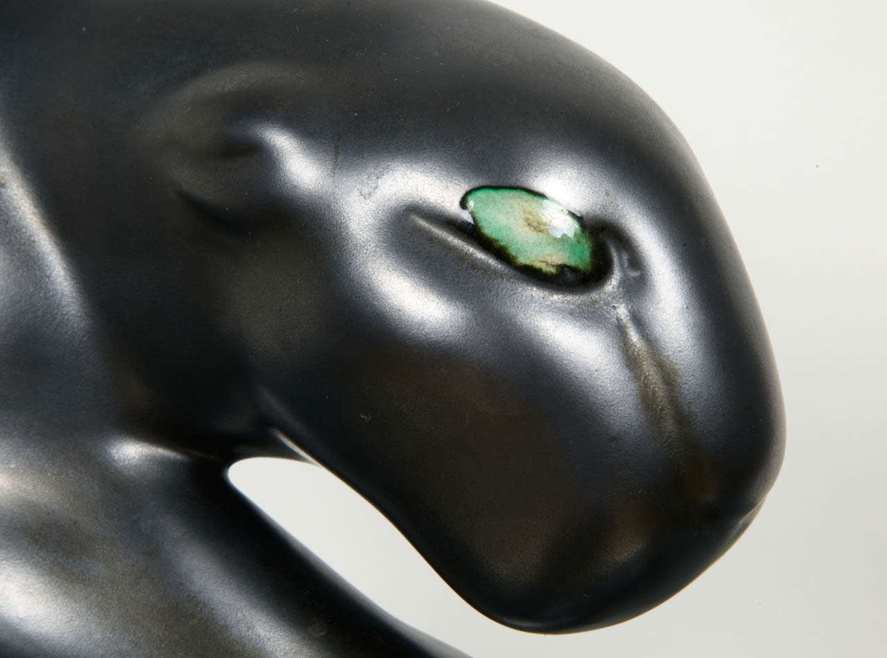 Keramischer Panther von Primavera:: um 1940 (Mitte des 20. Jahrhunderts)