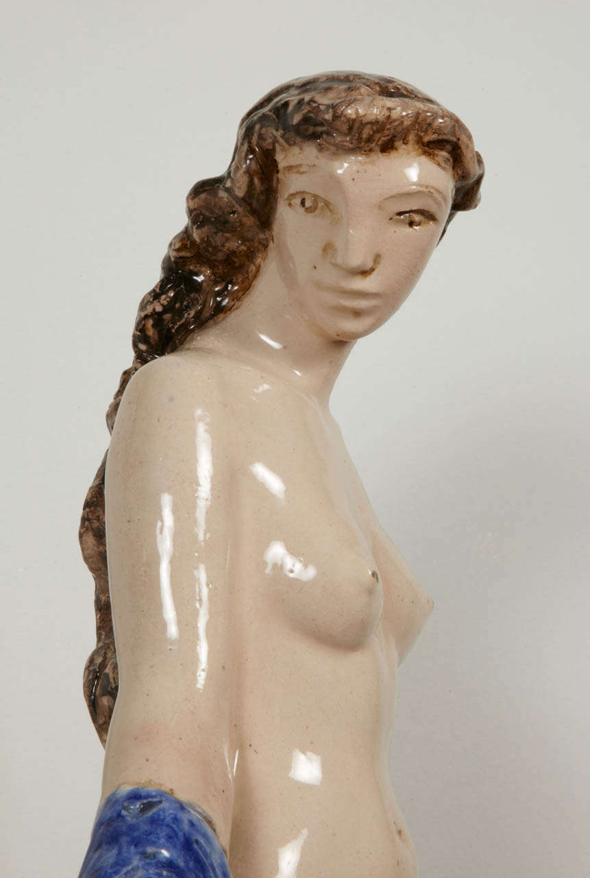 Ceramic Venus Sculpture by Edouard Cazaux, circa 1940-1950 In Excellent Condition For Sale In Paris, FR