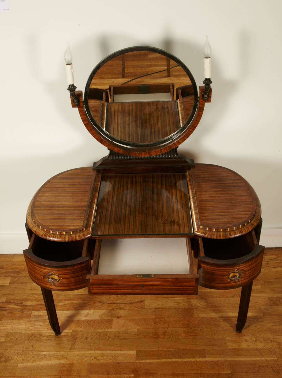 Art Deco Dressing Table with Stool by Krieger, circa 1925 For Sale at