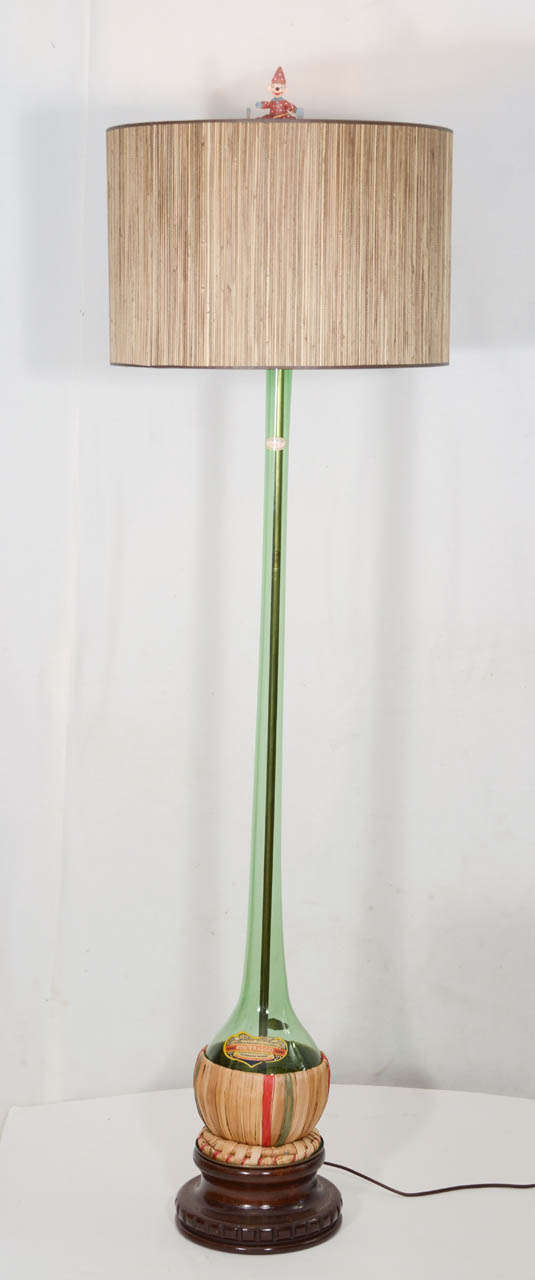 Repurposed Vintage Chienti Bottle as Floor Lamp