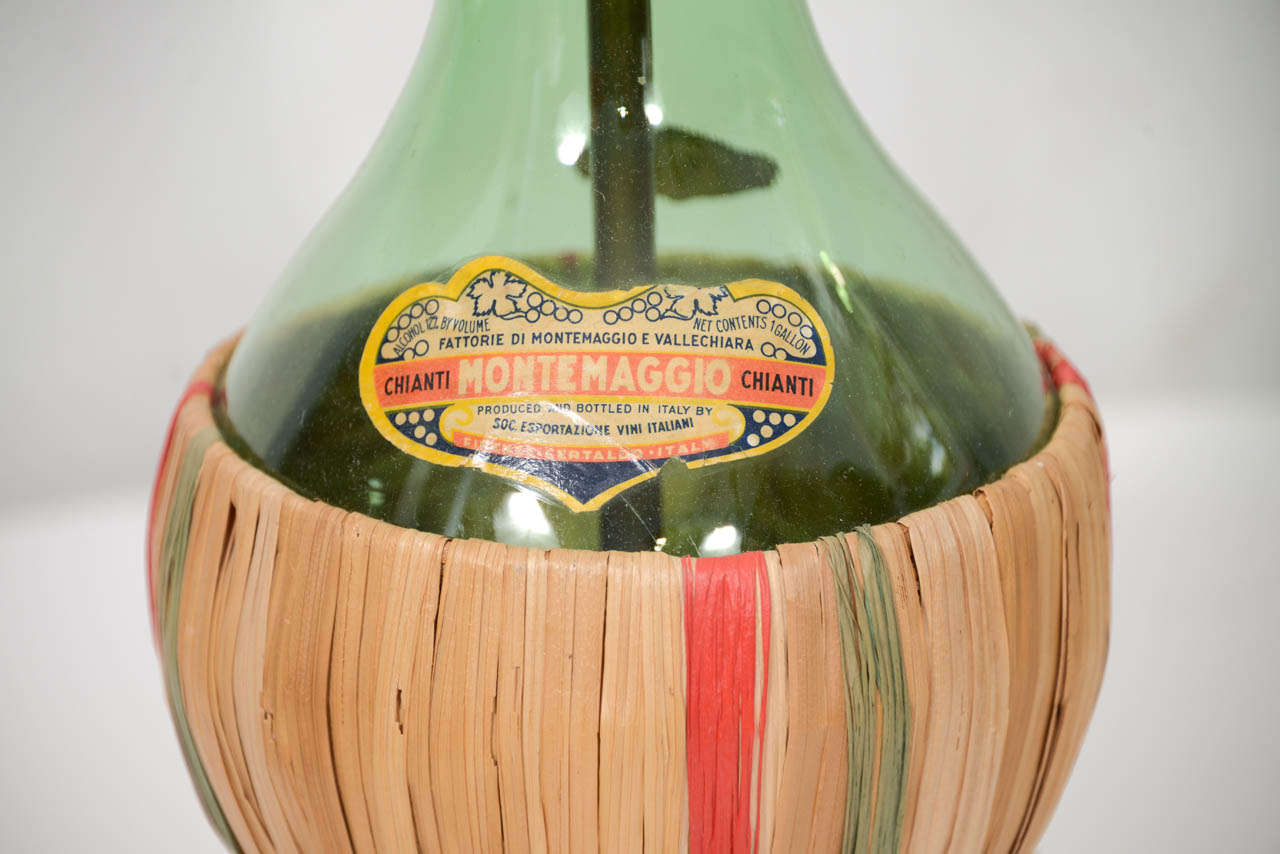 Mid-Century Modern Repurposed Vintage Chienti Bottle as Floor Lamp For Sale