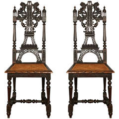 Rare pair of Eiffel tower chairs