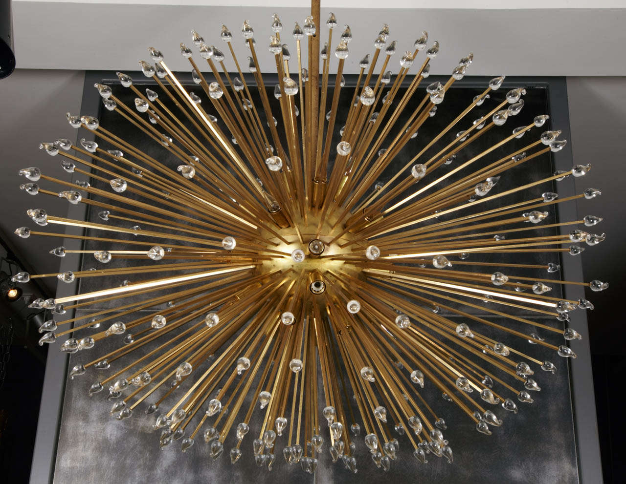 Pair of oval brass chandeliers For Sale at 1stDibs