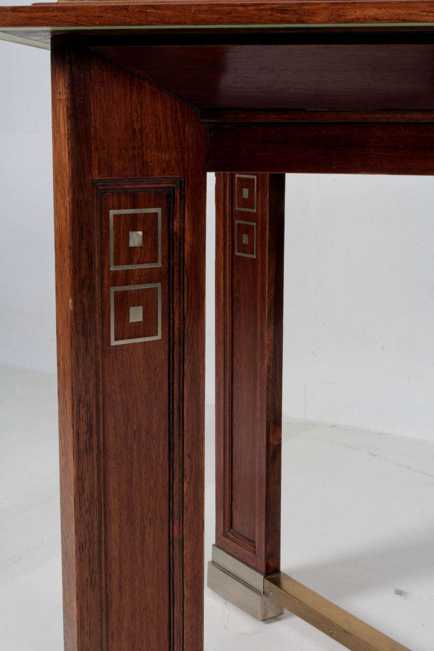 Brass Koloman Moser Attributed Portois & Fix  Vienna Secession Center Table circa 1902 For Sale
