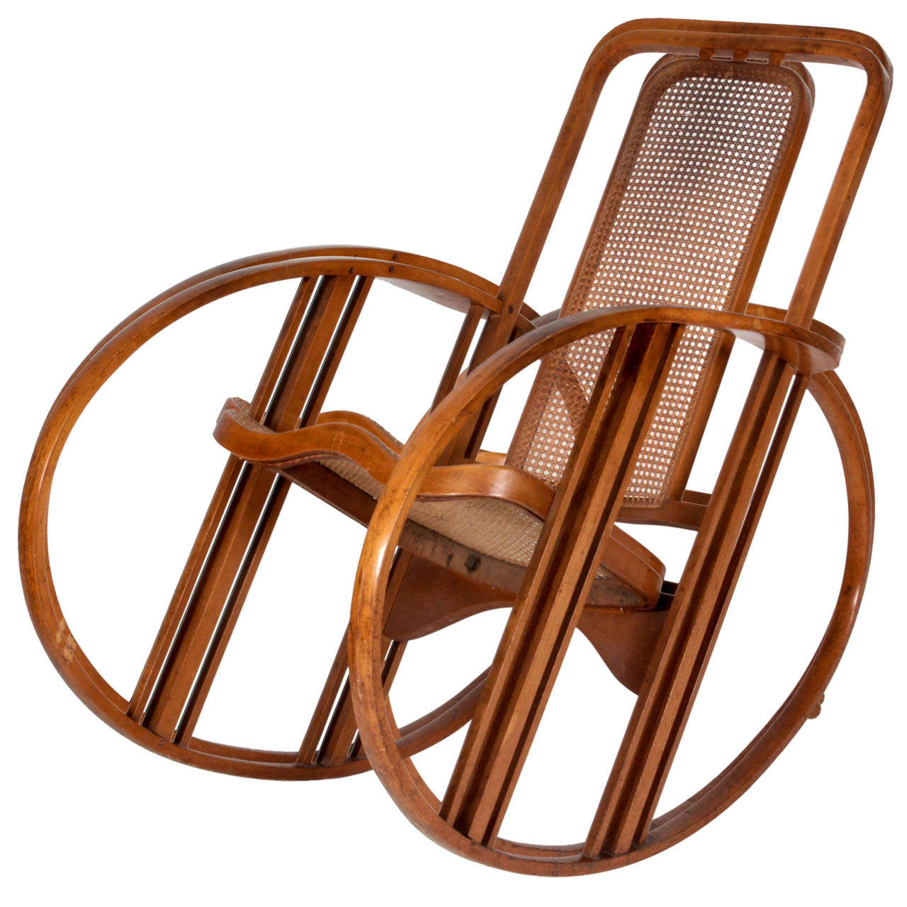 Antonio Volpe / Josef Hoffmann (attr.) "Egg" rocking chair c. 1920 For Sale