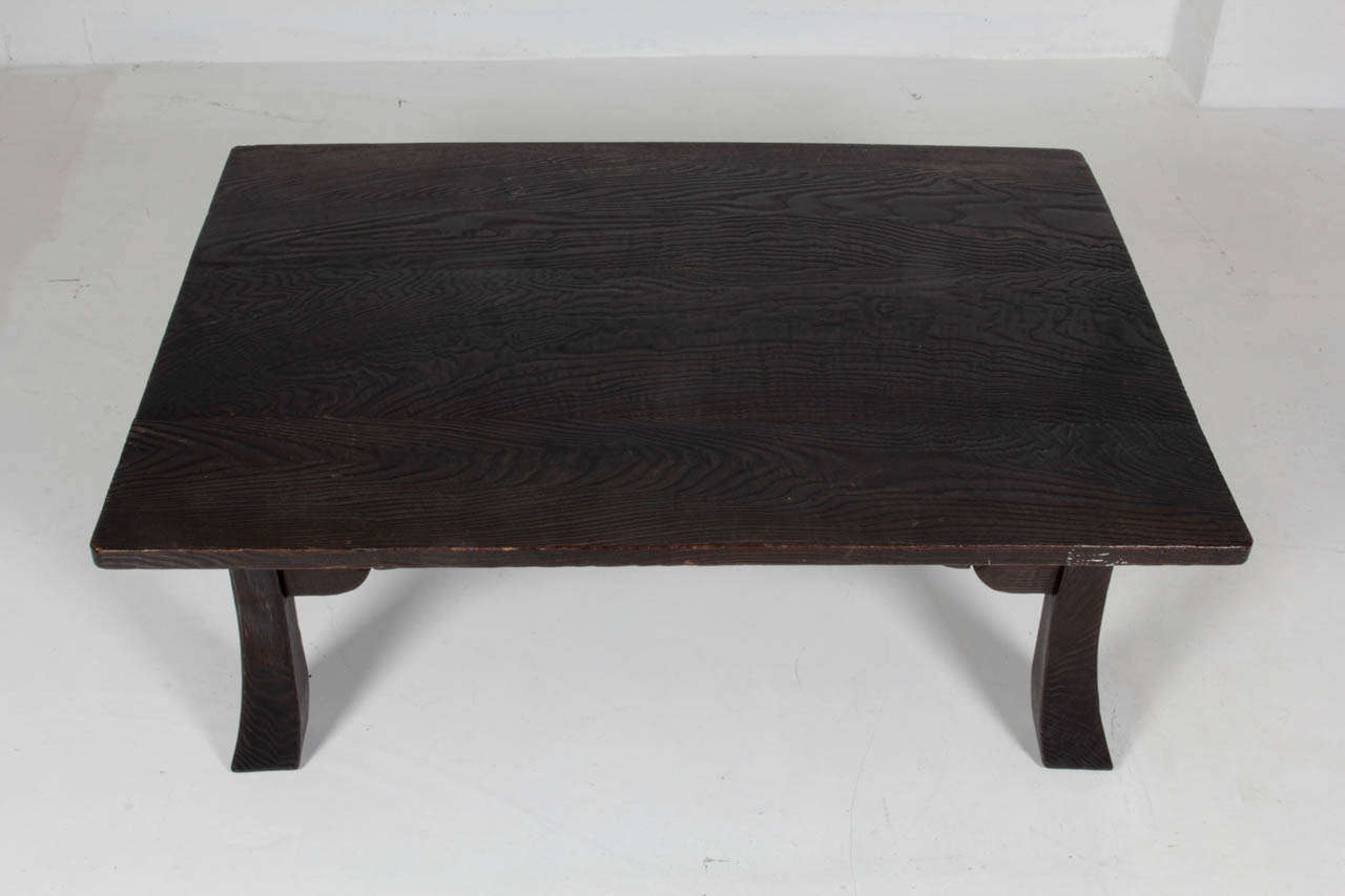 Mid-20th Century Japanese Showa Period ebonized cypress occasional table c. 1930 For Sale