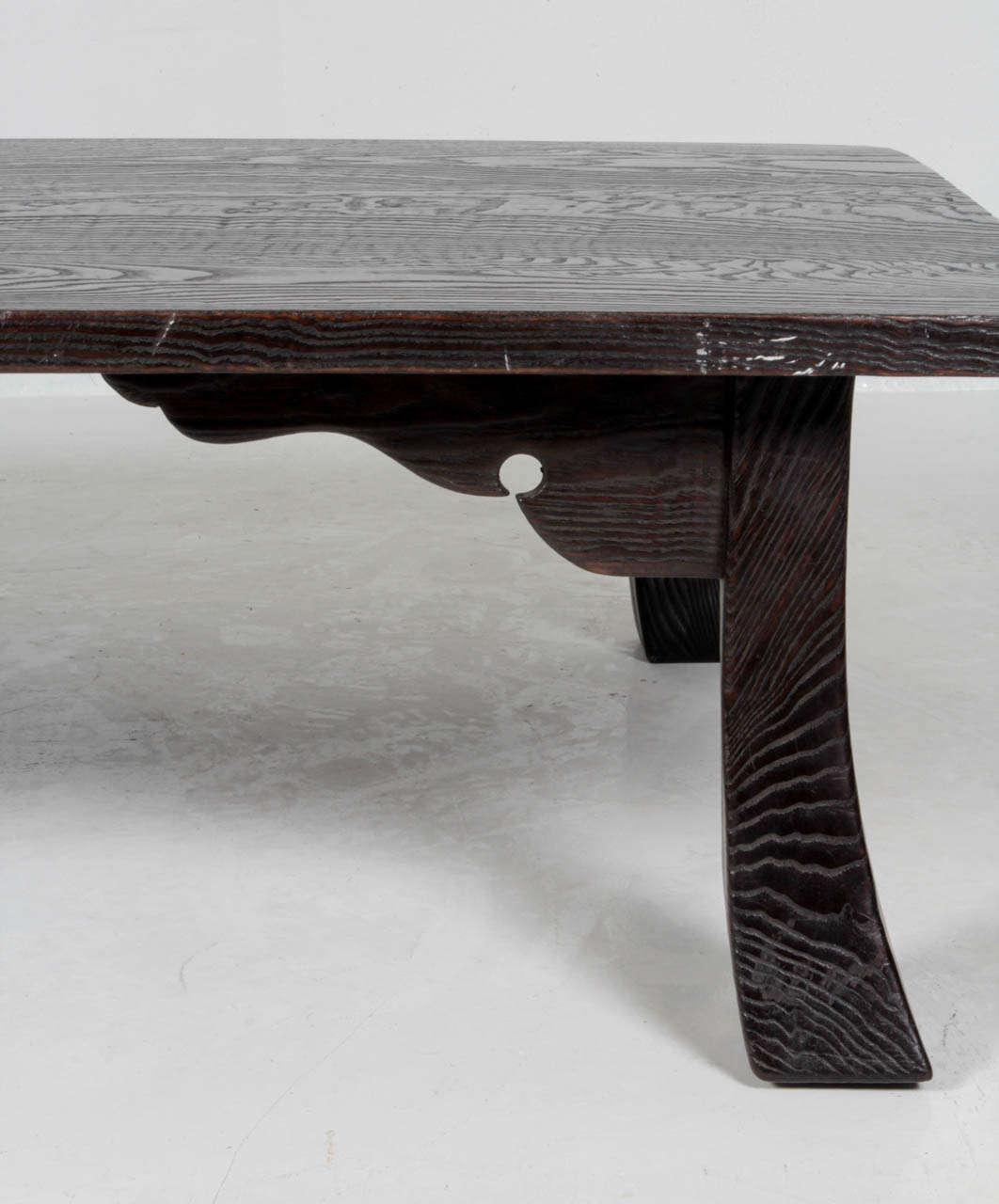 Cypress Japanese Showa Period ebonized cypress occasional table c. 1930 For Sale