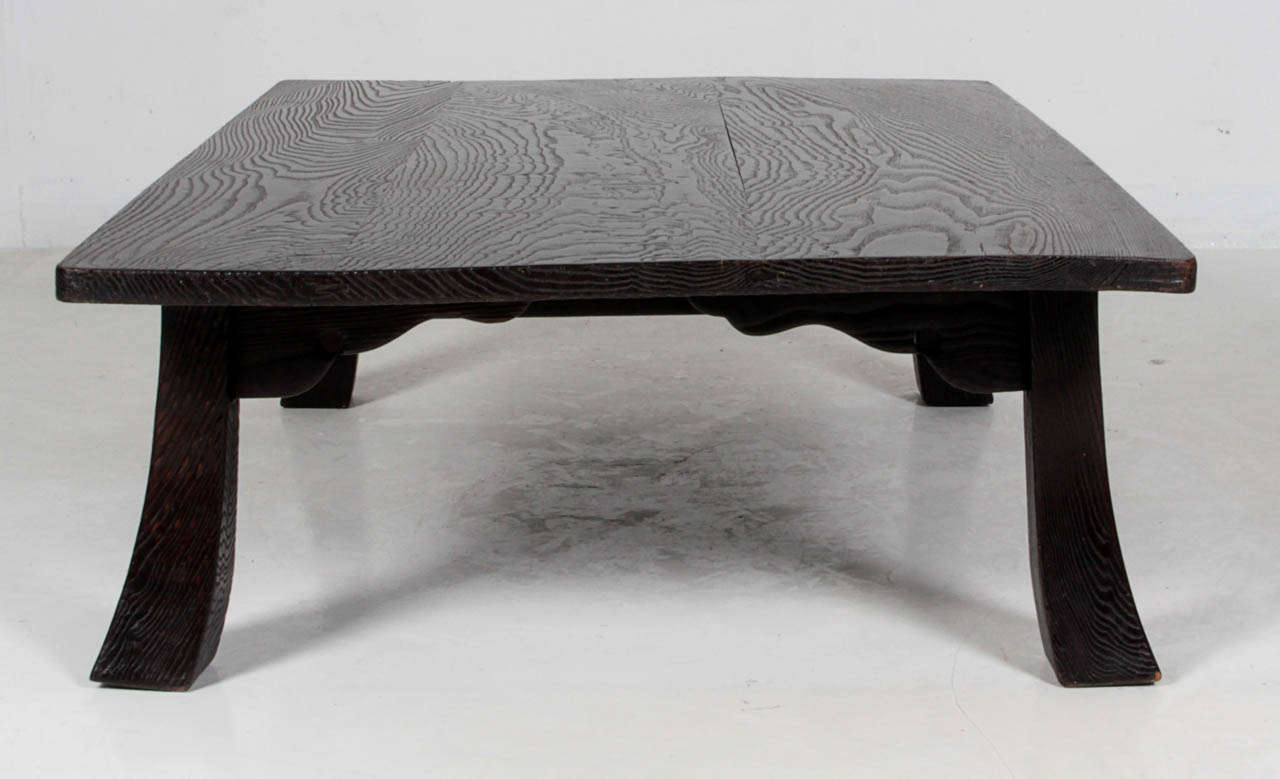 Japanese Showa Period ebonized cypress occasional table c. 1930 For Sale 1