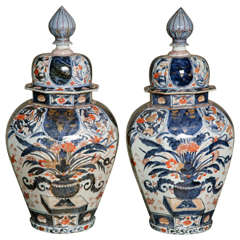 A Large Pair of 18th Century Japanese Imari Vases