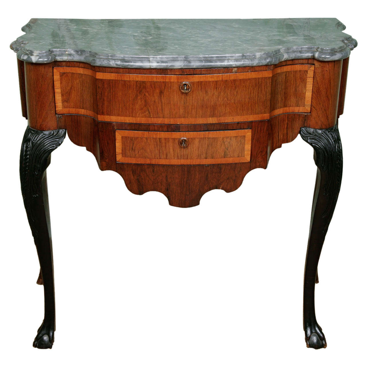 Dutch Rococo 18th Century Side Table with Marble Top