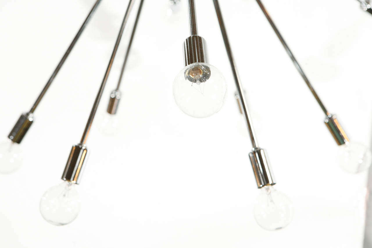 Sputnik-Kronleuchter mit sechsunddreißig Lichtern aus Chrom (20. Jahrhundert) im Angebot