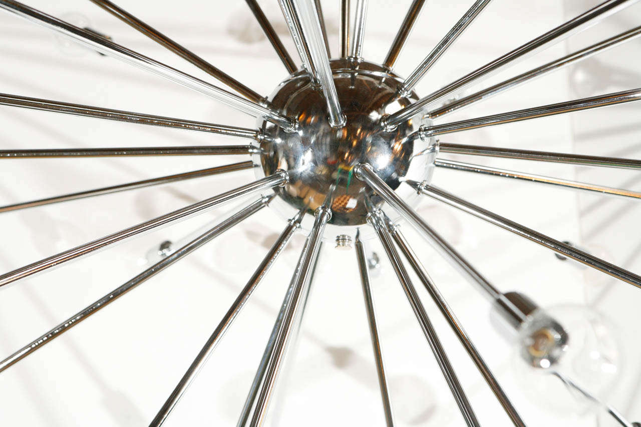 20th Century Thirty-Six-Light Chrome Sputnik Chandelier For Sale