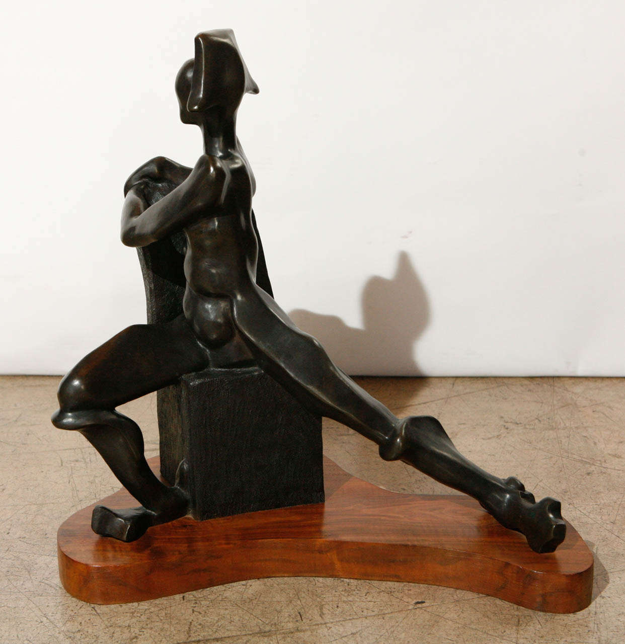 A spectacular bronze sculpture by Sy Rosenwasser entitled Valiant woman. Signed, numbered 1/15 and dated 1977. Bronze is mounted on a thick piece of walnut with beautiful graining.

Sy Rosenwasser's work may be viewed in many public and private
