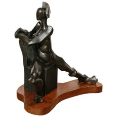 Vintage Sy Rosenwasser Bronze Sculpture Entitled Valiant Woman